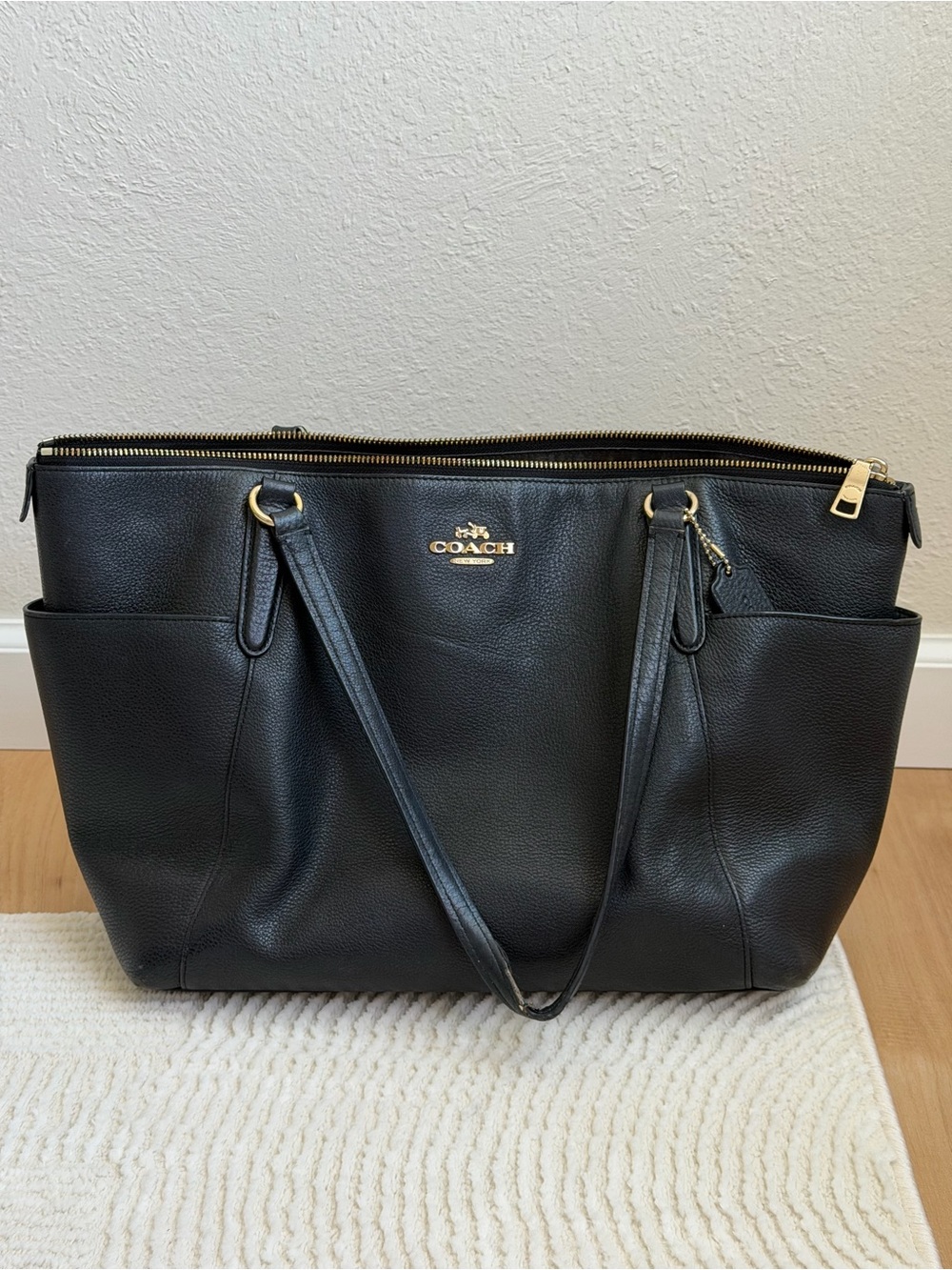 COACH Black Leather Coach Ava II Tote